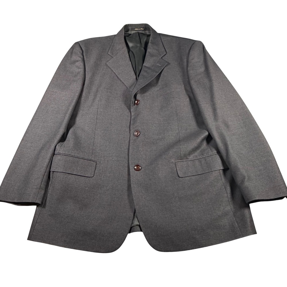 Pavone‎ Sport Coat Mens 43 Regular Charcoal Grey 100% Wool Reda Italy Blazer